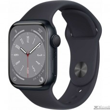 Apple Watch Series 8, 41 мм, корпус из алюминия цвета «тёмная ночь», спортивный ремешок цвета «тёмная ночь» [MNP53ZP/A] (Малайзия)