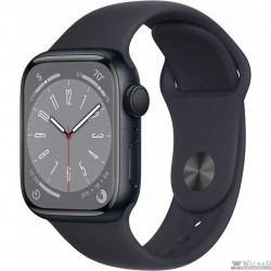 Apple Watch Series 8, 41 мм, корпус из алюминия цвета «тёмная ночь», спортивный ремешок цвета «тёмная ночь»  (Малайзия)