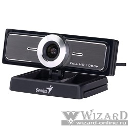 Genius WideCam F100 Black {1080p Full HD, вращается на 360°, универсальное крепление, микрофон, USB} 