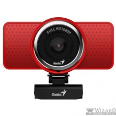 Genius ECam 8000 Red {1080p Full HD, вращается на 360°, универсальное крепление, микрофон, USB} [32200001401]