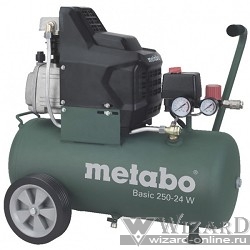 Metabo 250-24 W Компрессор  { масл.1.5кВт,24л, вес 27кг }