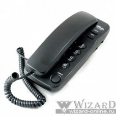RITMIX RT-100 black проводной телефон {повторный набор номера, настенная установка, кнопка выключения микрофона, регулятор громкости звонка}