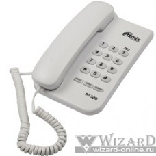 RITMIX RT-320 white проводной телефон {повторный набор номера, настенная установка, регулятор громкости звонка}