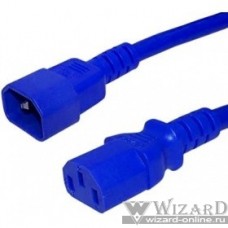 Hyperline PWC-IEC13-IEC14-1.8-BL кабель питания монитор-компьютер IEC 320 C13 - IEC 320 C14 (3x0.75), 10A, прямая вилка, 1.8 м, цвет синий