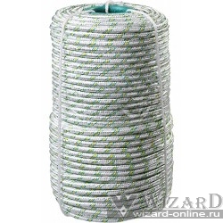 Фал плетёный капроновый СИБИН 16-прядный с капроновым сердечником, диаметр 8 мм, бухта 100 м, 1000 кгс 