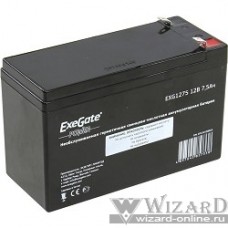 Exegate EP234538RUS Аккумуляторная батарея Exegate EG7.5-12 / EXG1275, 12В 7.5Ач, клеммы F1 (универсальные)