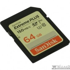 SecureDigital Sandisk Extreme Plus SDXC Card 64GB, 150MB/s V30 UHS-I U3 SDSDXW6-064G-GNCIN