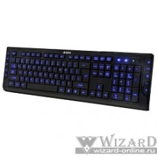 Keyboard A4Tech KD-600L BLUELIGHT USB 114 клавиш, мультимедиа, X-Slim, подсветка [624593]