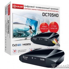 Ресивер DVB-T2 D-Color DC705HD черный {Ali 3821, R836, AV OUT, HDMI, USB, кабель 3.5 jack}