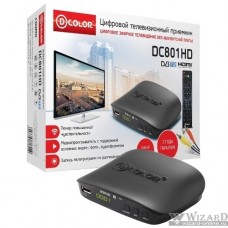 Ресивер DVB-T2 D-Color DC801HD черный {MStar 7T01, maxliner 608, RCA, HDMI, USB}