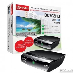 Ресивер DVB-T2 D-Color DC702HD черный