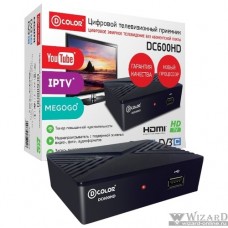 Ресивер DVB-T2 D-Color DC600HD черный {DVBC, DVBT-2, DVB-T, GX3235S, 2*USB,HDMI, 720p,1080i,1080p}