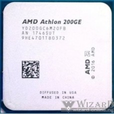CPU AMD Athlon 200GE OEM (YD20GGC6M2OFB) {3.2 GHz/2core/1+4Mb/SVGA RADEON Vega 3/35W/Socket AM4}