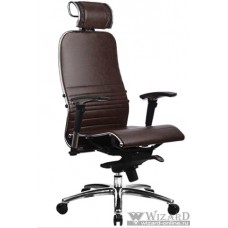 Кресло "Samurai K-3.03" с 3D подголовником , Темно-коричневый [4665302684561]