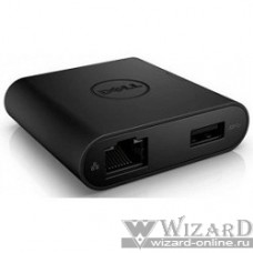 DELL [470-ABRY] USB-C to HDMI, VGA, Ethernet, USB 3.0 DA200,Адаптер