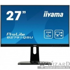 IIYAMA 27" B2791QSU-B1 черный {TN+film LED 2560x1440 1ms 16:9 1000:1 350cd 170гр/160гр DVI HDMI DisplayPort 2Wx2}