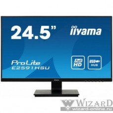 IIYAMA 24.5" E2591HSU-B1 черный {TN LED 1920x1080 1ms 16:91000:1 250cd D-Sub HDMI DisplayPort}