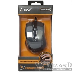 A4Tech N-500F V-TRACK (серый глянец/черный) USB, 3+1 кл.-кн.,провод.мышь 