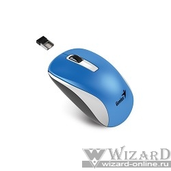 Genius NX-7010 White/Blue {мышь оптическая, 800/1200/1600 dpi, радио 2,4 Ггц, 1хАА, USB} 