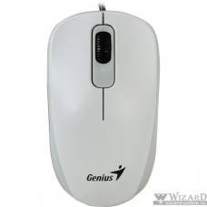 Мышь проводная Genius DX-110, USB, оптическая, разрешение 1000 DPI, 3 кнопки, кабель 1.5m, для правой/левой руки Цвет: белый