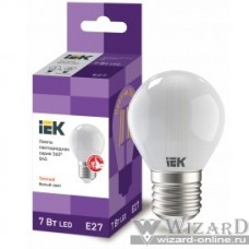 Iek LLF-G45-7-230-40-E27-FR Лампа LED G45 шар матов. 7Вт 230В 4000К E27 серия 360°
