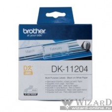Brother DK11204 Универсальные наклейки 17 x 54 мм, 400 наклеек в рулоне