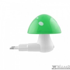 СТАРТ (4680024812504) Компактный декоративный светильник-ночник от электросети. NL 1LED гриб зеленый