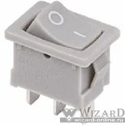 Rexant 36-2133 Выключатель клавишный 250V 6А (3с) ON-ON серый Mini (10шт)