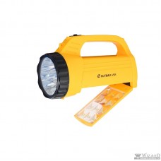Ultraflash LED3819CSM (фонарь акку. 220В желт., 9LED +12SMD LED, 2 реж, SLA, плас., коробка)