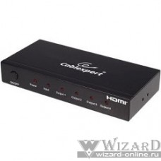 Gembird DSP-4PH4-02 Разветвитель HDMI Cablexpert, HD19F/4x19F, 1 компьютер => 4 монитора, Full-HD, 3D, 1.4v