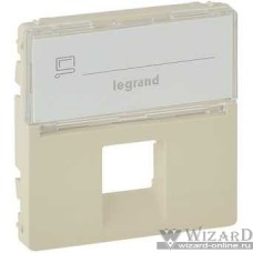Legrand 755471 Valena LIFE.Лицевая панель для одиночных розеток телефонных/информационных с держателем маркировки.Слоновая кость