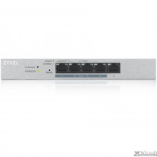ZYXEL GS1200-5HPV2-EU0101F Smart PoE+ коммутатор GS1200-5HP v2, 5xGE (4xPoE+), настольный, бесшумный, с поддержкой VLAN, IGMP, QoS и Link Aggregation, бюджет PoE 60 Вт