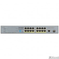 ZYXEL GS1300-18HP-EU0101F Коммутатор PoE+ для IP-видеокамер 17xGE (16xPoE+), 1xSFP, бюджет PoE 170 Вт, дальность передачи питания до 250 м