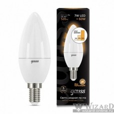 GAUSS 103101107-S Светодиодная лампа LED Свеча E14 7W 520lm 3000К step dimmable 1/10/100