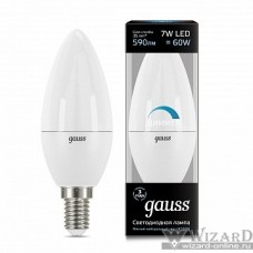 GAUSS 103101207-D Светодиодная лампа LED Свеча-dim E14 7W 590lm 4100К диммируемая 1/10/100
