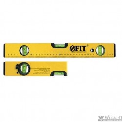 FIT HQ Уровень "Магнит", 2 глазка + 1 поворотный, желтый усиленный корпус, магниты, шкала, Профи 600 мм 