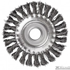 КУРС Корщетка дисковая прямая, посадочный диаметр 22,2 мм, стальная витая проволока 180 мм [39032]