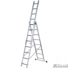 FIT РОС Лестница трехсекционная алюминиевая, 3 х 7 ступеней, H=202/316/426 см, вес 9,16 кг [65432]