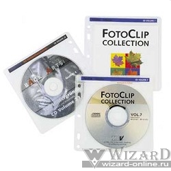 HAMA Конверты для 2 CD/DVD, с перфорацией для портмоне с кольцами, 100шт (белый/прозрачный) 