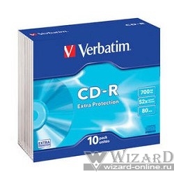 Verbatim Диски CD-R 700Mb 48-х/52-х (Slim case, 10шт.) 