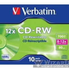 Verbatim Диск CD-RW 700Mb 12x DataLife+ (10шт) (43148)