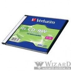 Verbatim Диск CD-RW 700Mb 8-12x Slim case (20шт) (43762)